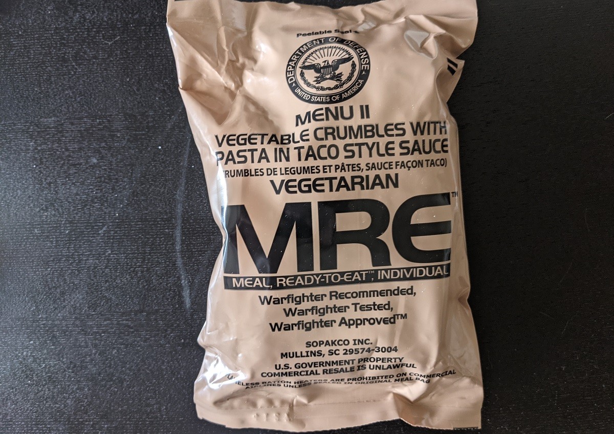 2014年製Menu No.11 Vegetable Crumbles With Pasta in Taco style sauceの外装