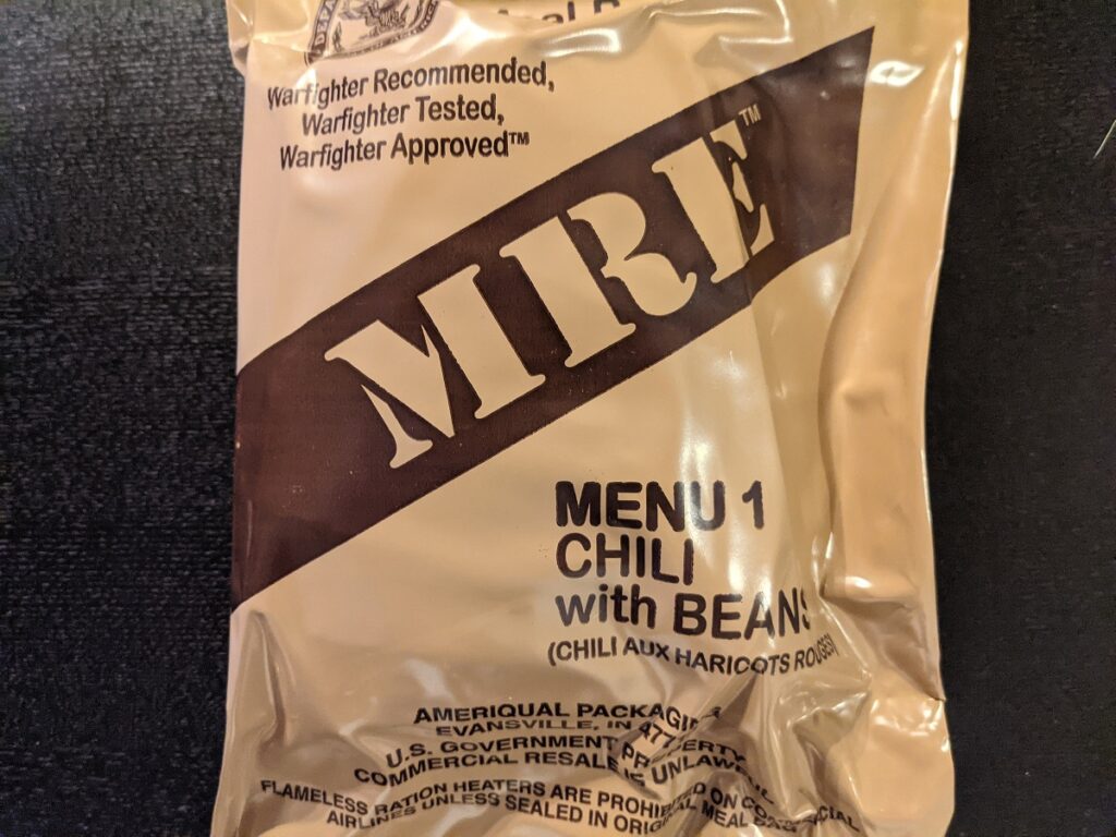 【米軍MREレーション】2015年製No.1「Chili with Beans」実食レビュー。アメリカル社梱包。 MRE.JP