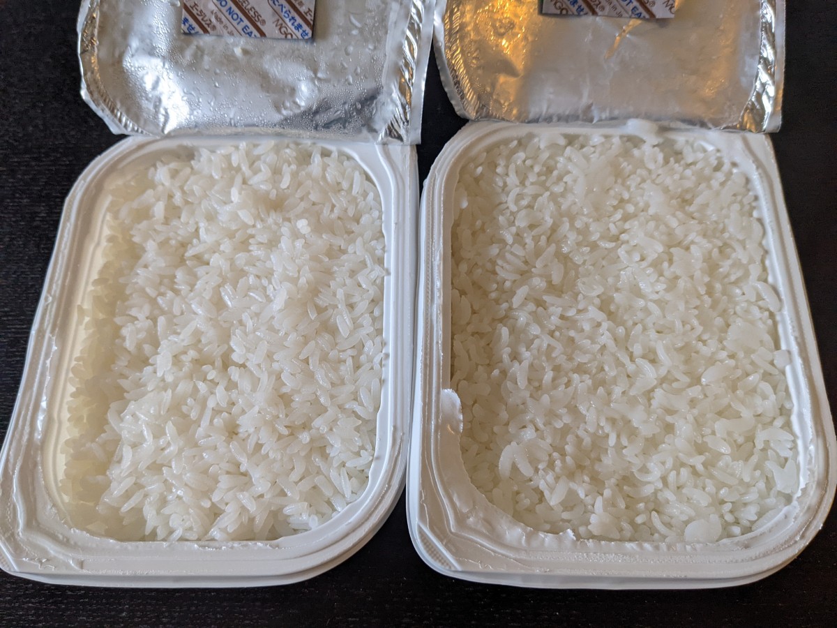戦闘糧食Ⅱ型ビーフシチューの白飯開封