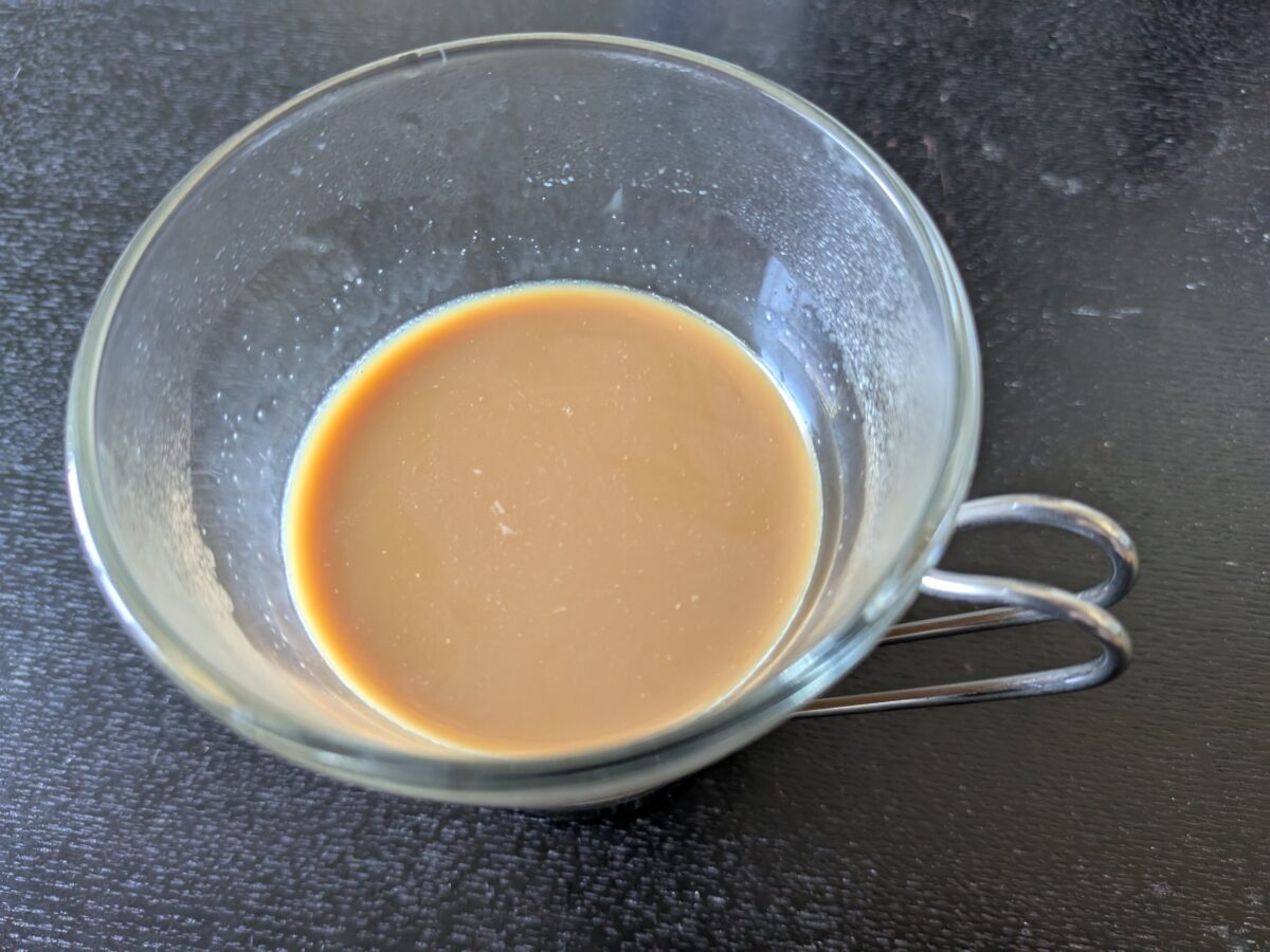 2019年製米軍MCWNo.11「ベーコン入りスクランブルエッグ」のコーヒー完成